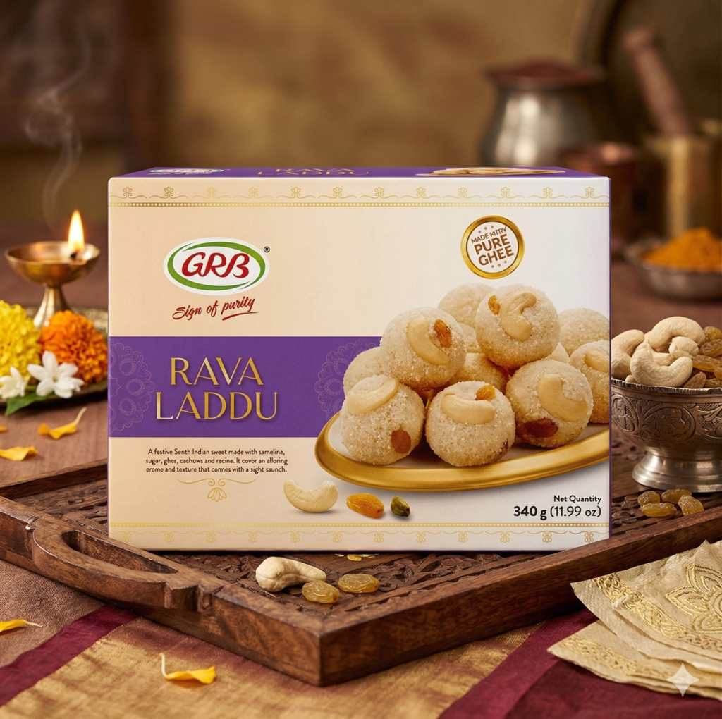 GRB RAVA LADDU - 200g - Bharat Bazaar